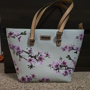 Calvin Klein Floral Tote - Cream and Pink